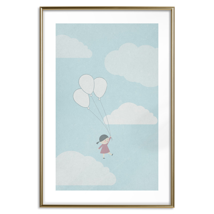 Wall Poster Dreamy Adventure - girl with balloons against sky with clouds 130552 additionalImage 16