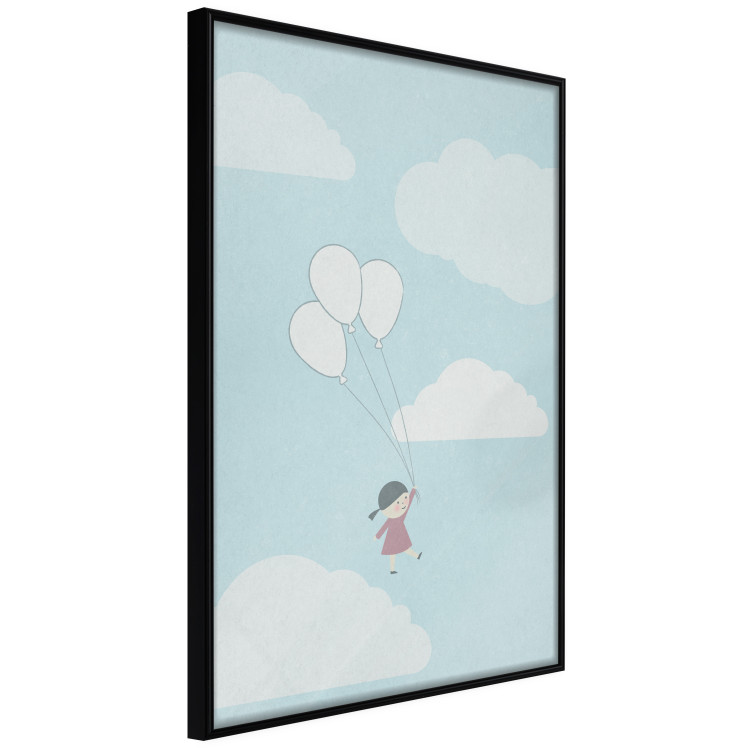 Wall Poster Dreamy Adventure - girl with balloons against sky with clouds 130552 additionalImage 2