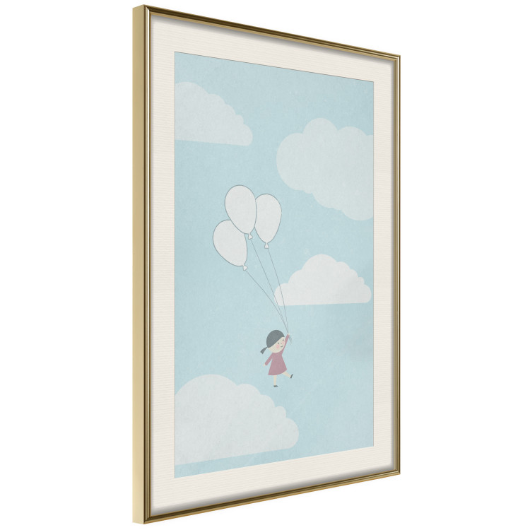 Wall Poster Dreamy Adventure - girl with balloons against sky with clouds 130552 additionalImage 4