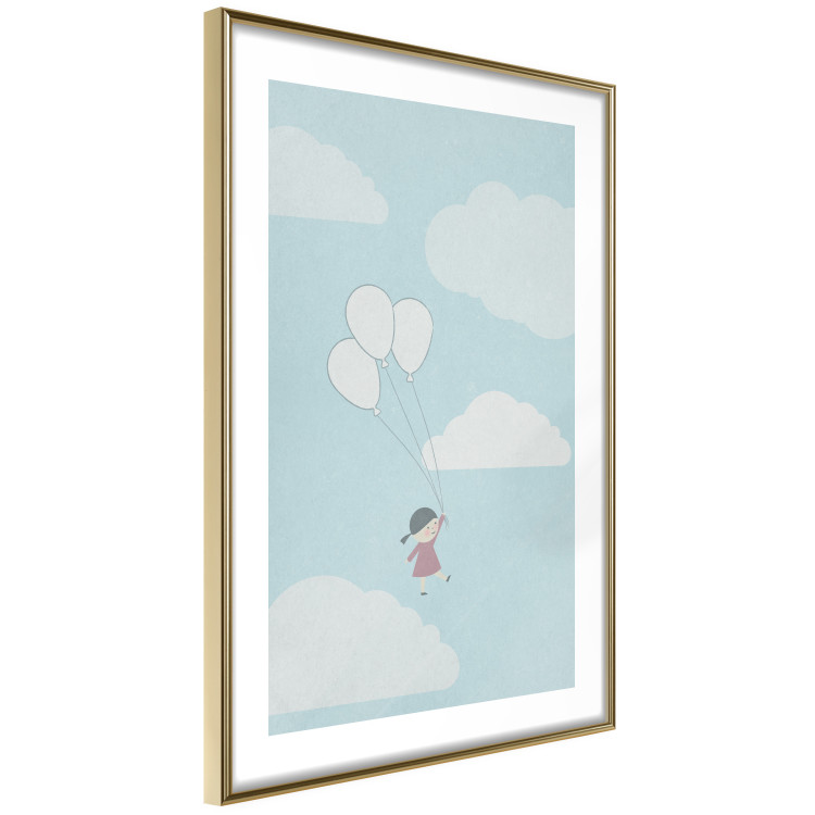Wall Poster Dreamy Adventure - girl with balloons against sky with clouds 130552 additionalImage 6