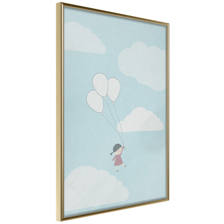 Wall Poster Dreamy Adventure - girl with balloons against sky with clouds 130552 additionalImage 5
