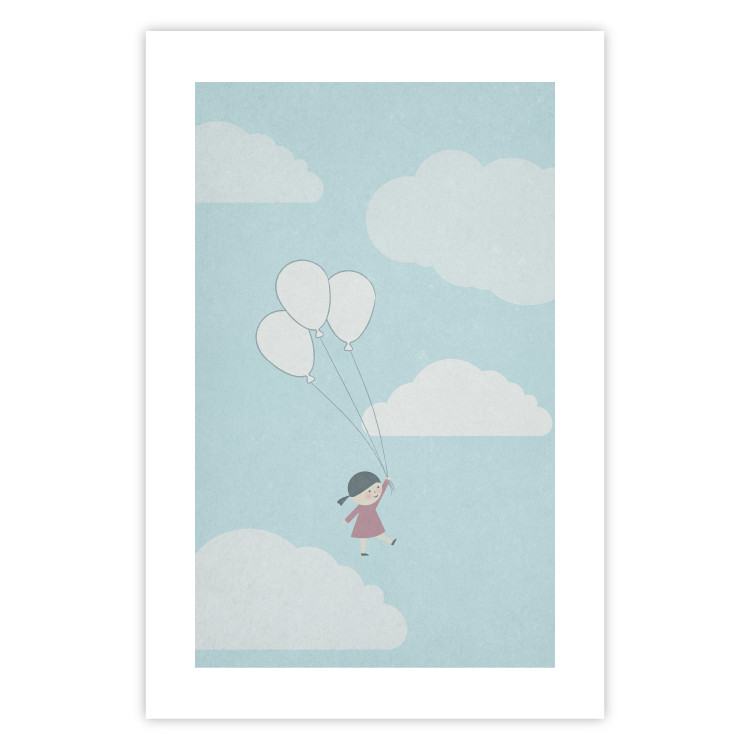 Wall Poster Dreamy Adventure - girl with balloons against sky with clouds 130552 additionalImage 25