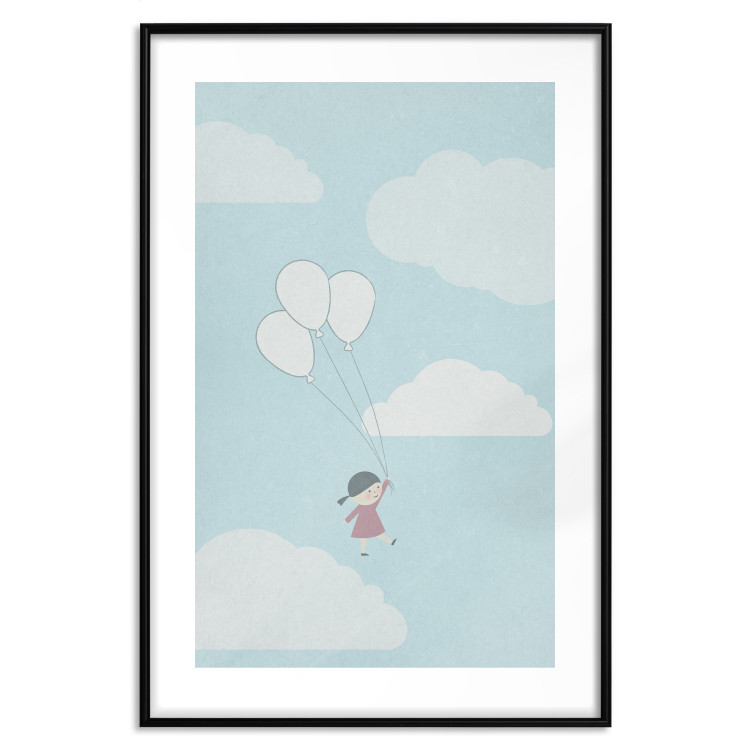 Wall Poster Dreamy Adventure - girl with balloons against sky with clouds 130552 additionalImage 17