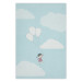 Wall Poster Dreamy Adventure - girl with balloons against sky with clouds 130552