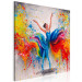 Canvas Art Print Colorful Ballerina (1-piece) Square - energetic dancing woman 131452 additionalThumb 2
