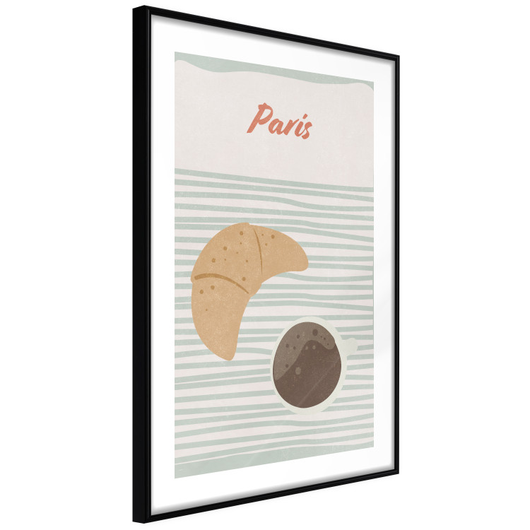 Poster Parisian Breakfast - text and coffee with croissant in a light composition 131952 additionalImage 6