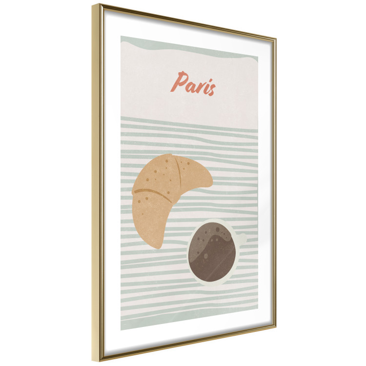 Poster Parisian Breakfast - text and coffee with croissant in a light composition 131952 additionalImage 9