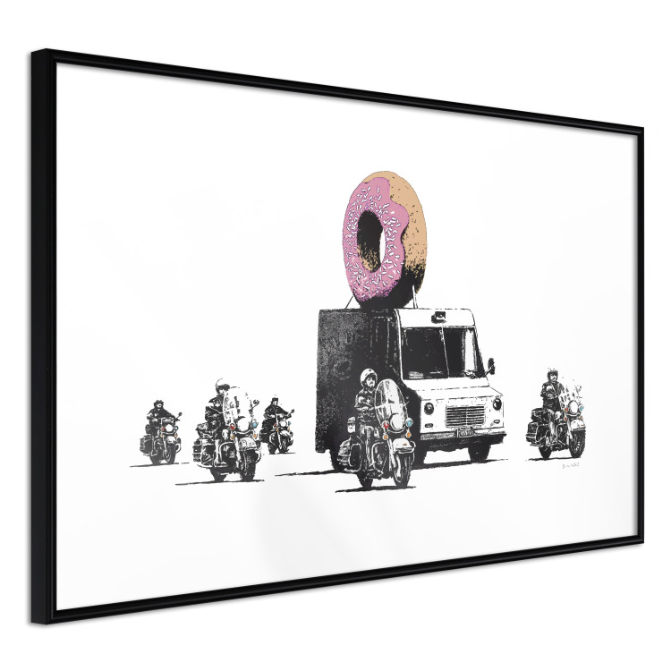 Wall Poster Donut Police - car with a donut and police motorcycles on a white background 132452 additionalImage 11