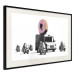 Wall Poster Donut Police - car with a donut and police motorcycles on a white background 132452 additionalThumb 3
