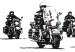 Wall Poster Donut Police - car with a donut and police motorcycles on a white background 132452 additionalThumb 9