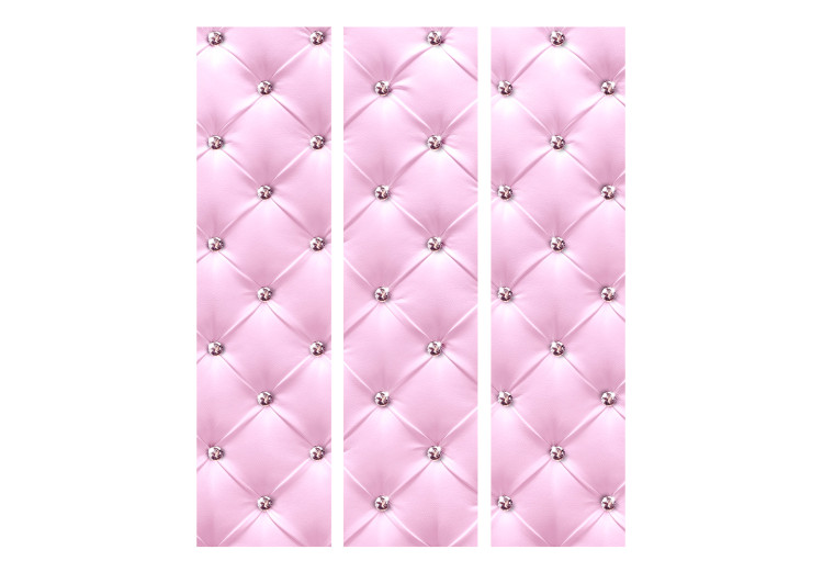 Room Divider Pink Lady (3-piece) - crystal pattern in pastel pink 132752 additionalImage 3