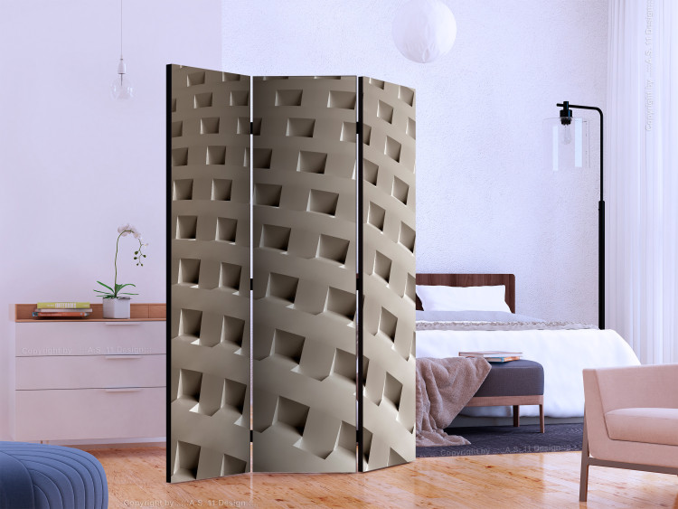 Room Divider Screen Construction of Modernity (3-piece) - geometric abstraction 133052 additionalImage 2