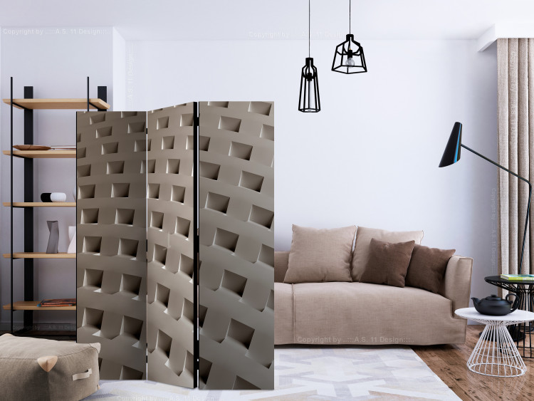 Room Divider Screen Construction of Modernity (3-piece) - geometric abstraction 133052 additionalImage 4