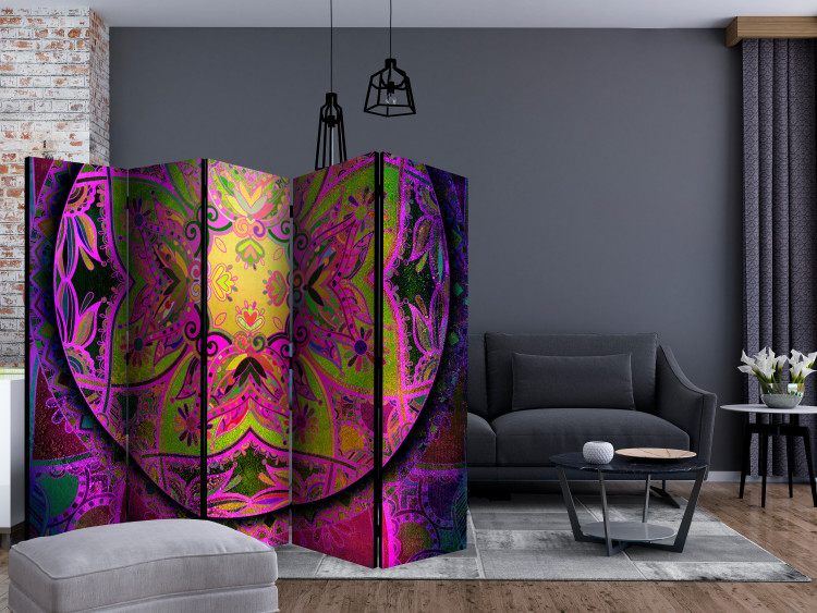Room Separator Mandala: Pink Expression II (5-piece) - ethnic zen-style pattern 133552 additionalImage 4