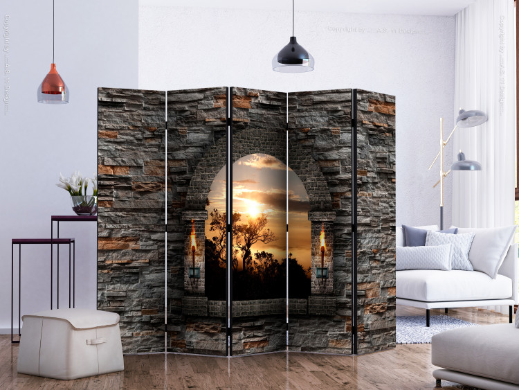 Room Separator Castle Window II - view from the window to black trees at sunset 133652 additionalImage 2