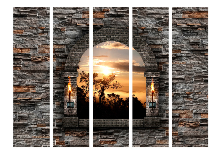 Room Separator Castle Window II - view from the window to black trees at sunset 133652 additionalImage 3