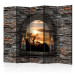 Room Separator Castle Window II - view from the window to black trees at sunset 133652