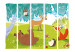 Folding Screen Happy Animals II - colorful forest animals next to a tree in a meadow 133752 additionalThumb 3
