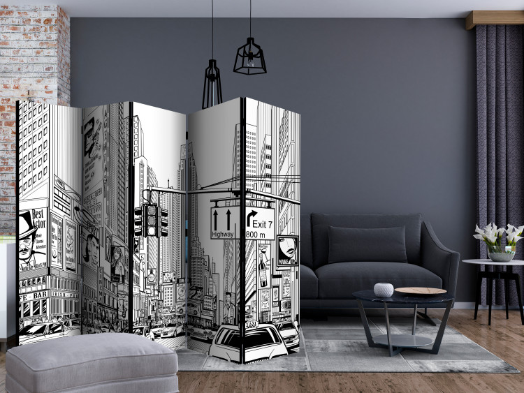 Room Divider Screen On the Streets of New York II - city architecture in comic book style 133852 additionalImage 4
