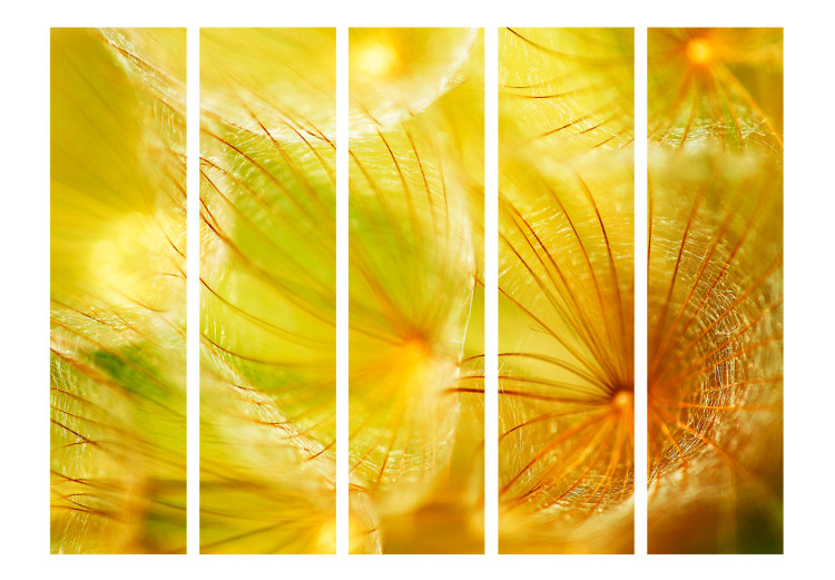 Folding Screen Delicate Dandelion Puffs II - whimsical yellow flower abstraction 133952 additionalImage 3