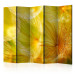 Folding Screen Delicate Dandelion Puffs II - whimsical yellow flower abstraction 133952
