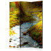 Room Divider Stream (Sunrise) (3-piece) - river with a bridge and trees in the background 134152