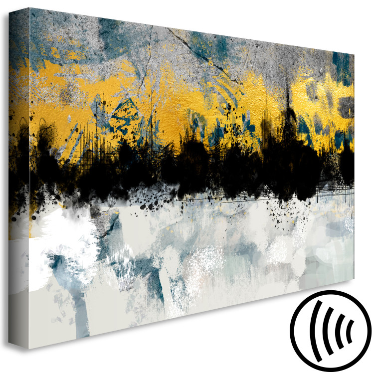 Canvas Fancy landscape - modern abstraction in gey and golden tones 134252 additionalImage 6