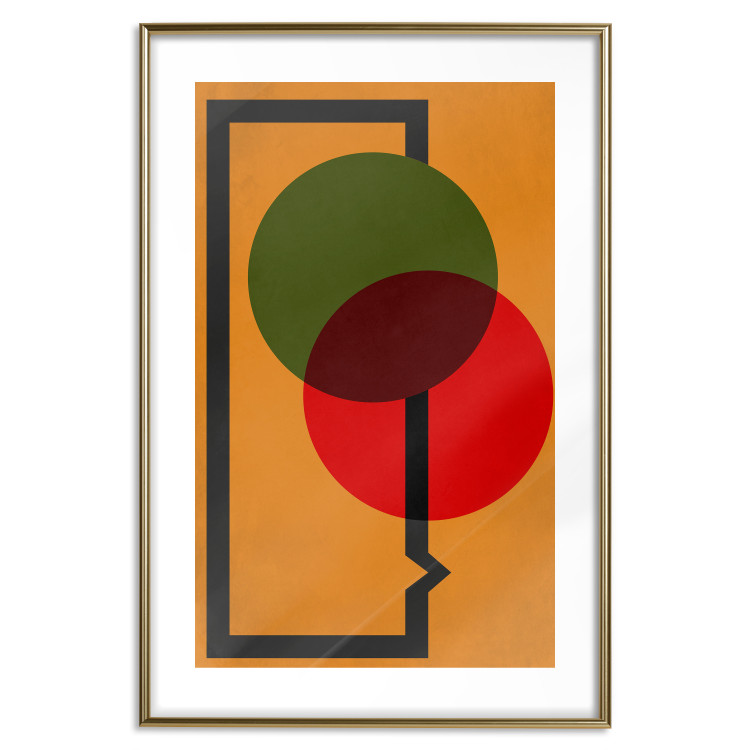 Poster Composition of Circles - abstract colorful circles on an orange background 134452 additionalImage 15