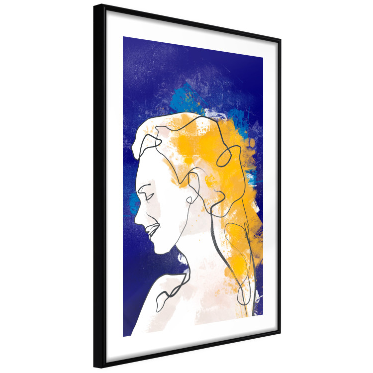 Wall Poster Portrait in Blue - abstract landscape of a woman on a blue background 135652 additionalImage 8