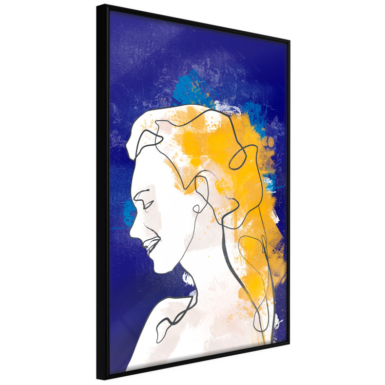 Wall Poster Portrait in Blue - abstract landscape of a woman on a blue background 135652 additionalImage 6