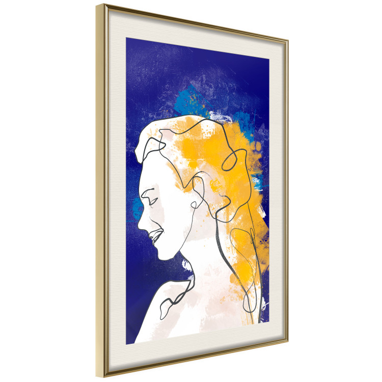 Wall Poster Portrait in Blue - abstract landscape of a woman on a blue background 135652 additionalImage 9