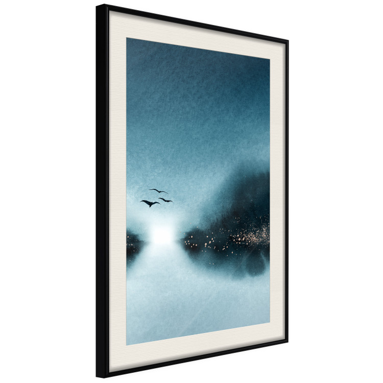 Wall Poster Flight at Dawn - a landscape of the night sky and birds on a blue background 136052 additionalImage 8