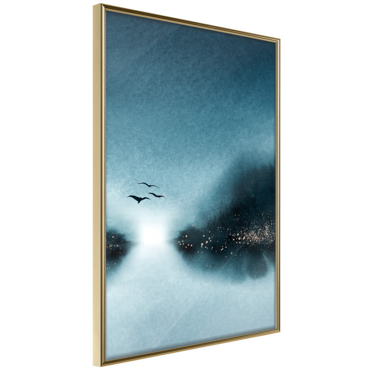 Wall Poster Flight at Dawn - a landscape of the night sky and birds on a blue background 136052 additionalImage 10