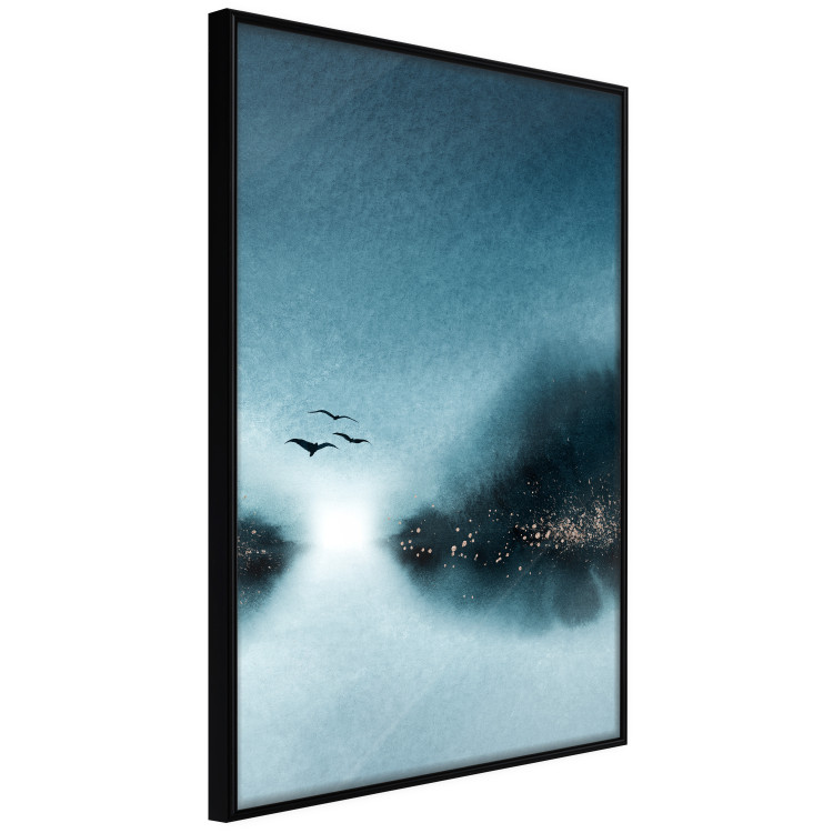 Wall Poster Flight at Dawn - a landscape of the night sky and birds on a blue background 136052 additionalImage 3