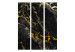 Room Separator Black Elegance (3-piece) - Background with texture of black marble 136152 additionalThumb 3
