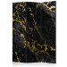 Room Separator Black Elegance (3-piece) - Background with texture of black marble 136152