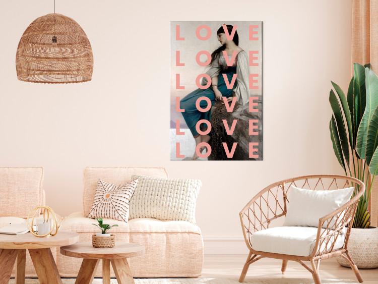 Canvas Great Feeling (1-piece) Vertical - love text and woman in the background 138852 additionalImage 3