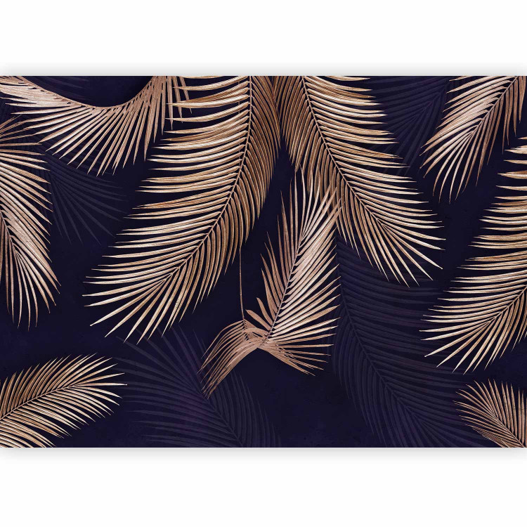 Wall Mural Palm leaves - tropical nature shown on a dark background 142252 additionalImage 1