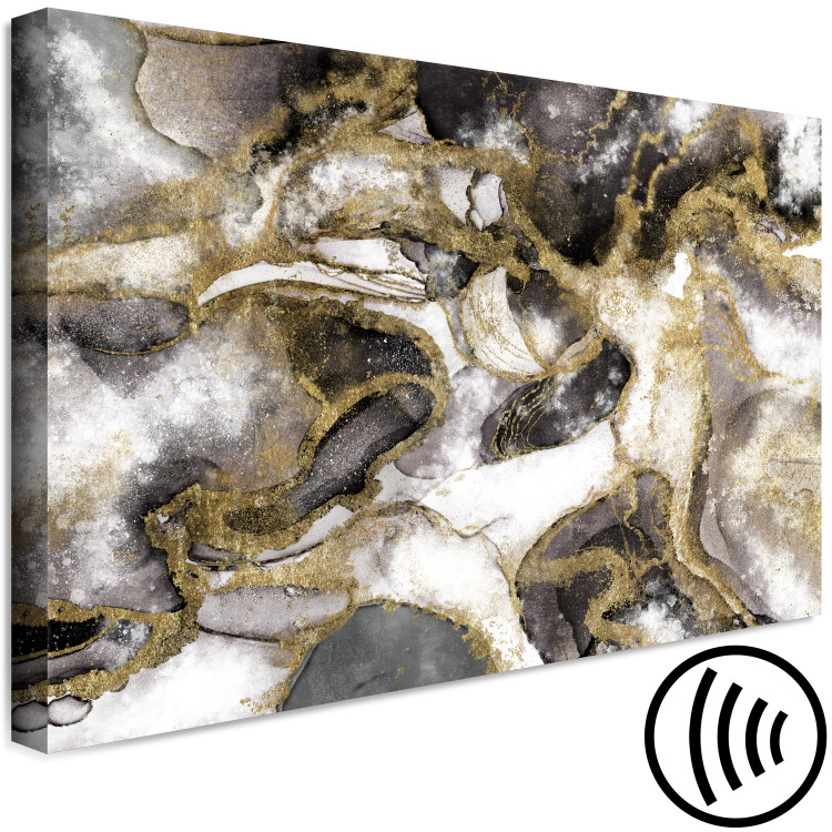 Canvas Age of Splendor (1-piece) Wide - abstraction with golden streaks 143252 additionalImage 6