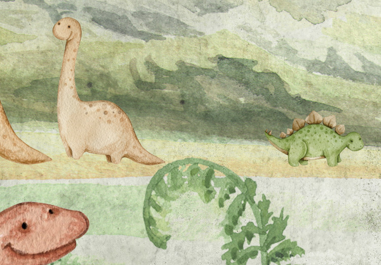 Wall Mural Children's landscape - picturesque landscape with colourful dinosaurs 143452 additionalImage 8