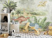 Wall Mural Children's landscape - picturesque landscape with colourful dinosaurs 143452