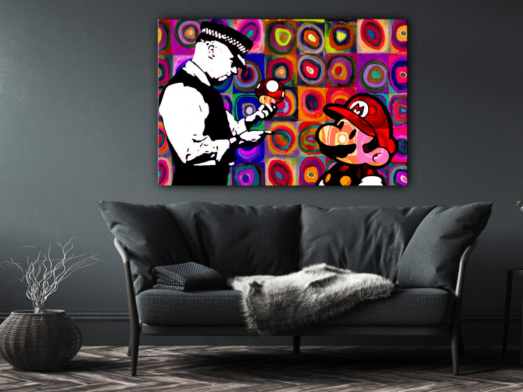 Canvas Inspired by Kandinsky (1-piece) Wide - colorful mural with Mario 143552 additionalImage 3