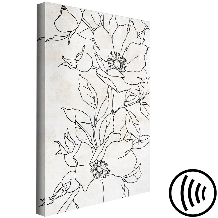 Canvas Charcoal Sketches (1-piece) - black and white line art in delicate flowers 143952 additionalImage 6