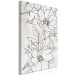 Canvas Charcoal Sketches (1-piece) - black and white line art in delicate flowers 143952 additionalThumb 2