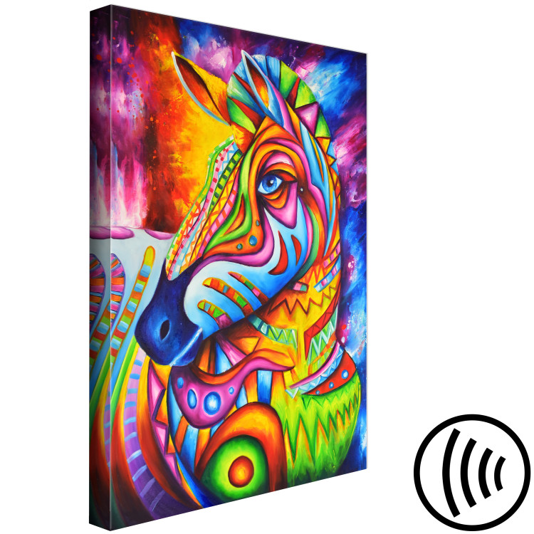 Canvas Art Print Zebra III (1-piece) - colorful fantasy with a quadruped mammal 144752 additionalImage 6