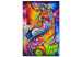 Canvas Art Print Zebra III (1-piece) - colorful fantasy with a quadruped mammal 144752