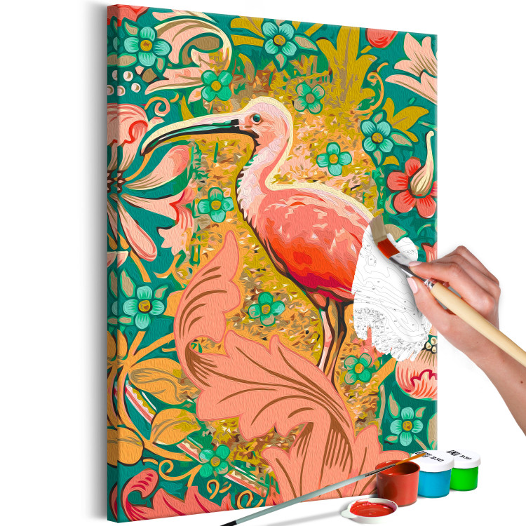 Paint by Number Kit Amongst Foliage - Pink Bird on the Decorative Green Background 145152 additionalImage 4