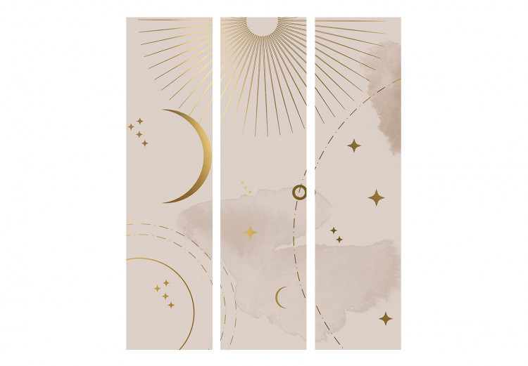 Room Divider Screen Golden Constellation - Geometric Shapes of the Moon and Stars 146152 additionalImage 3