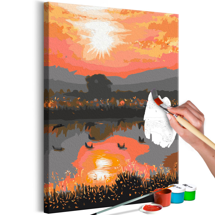 Paint by Number Kit Peaceful Lake - Landscape with Sunset over the Water 146552 additionalImage 3