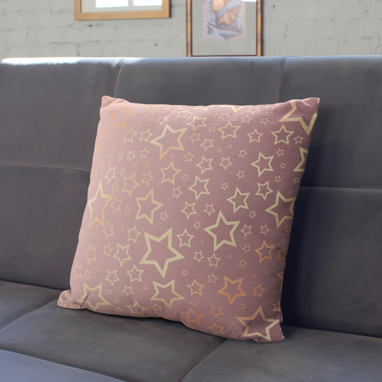 Decorative Microfiber Pillow Sweet dreams - a subtle pattern of gold stars on a pink background cushions 146852 additionalImage 4
